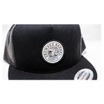 CROWDED BARREL LOGO PATCH HAT: BLACK/BLACK