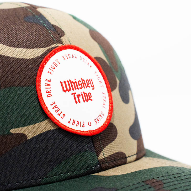 WHISKEY TRIBE LOGO PATCH HAT: CAMO