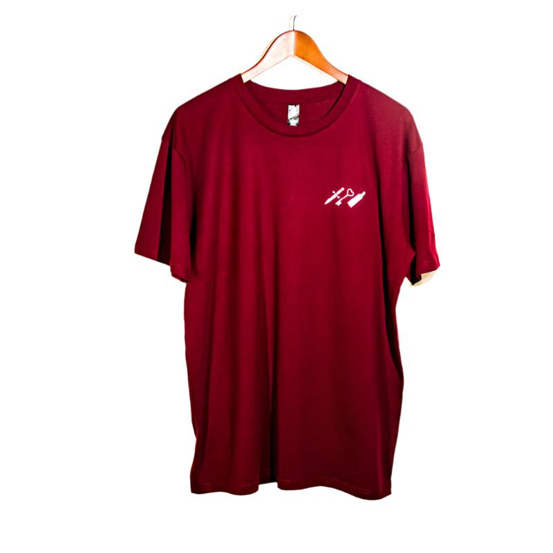 FIGHT STEAL DRINK TEE BURGUNDY – Whiskey Tribe